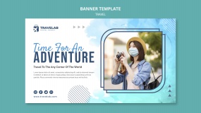 旅游世界横幅模板PSD